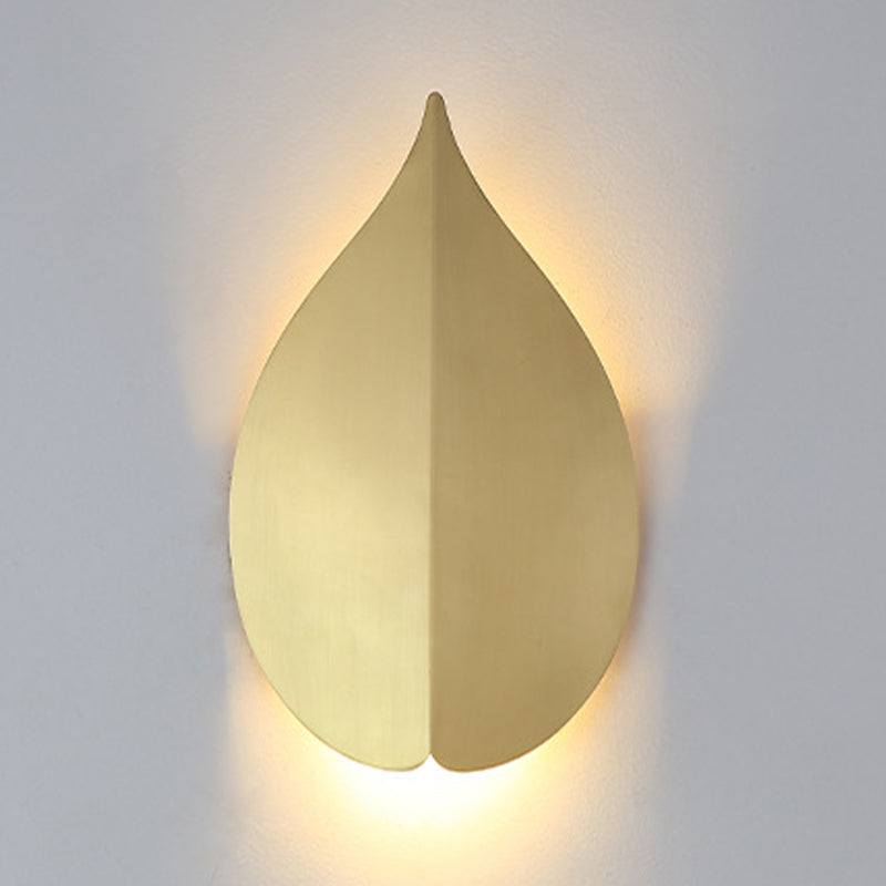 Leaf Shape 1 - Light Wall Mount Light Solid Brass LED Post Modern Wall Light in Gold
