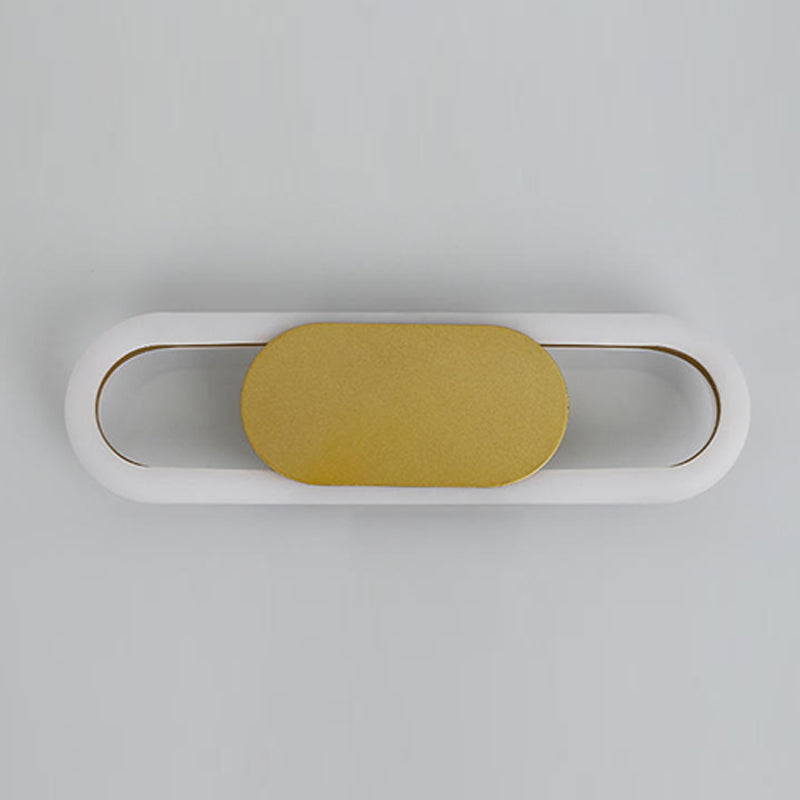 Oval 1 - Light Wall Flush Mount in Gold / Black Post Modern LED Wall Light