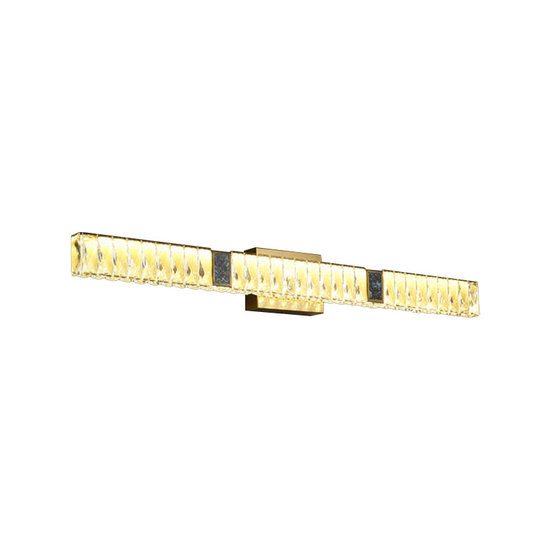 Postmodern Metal Wall Sconce Geometric Shape Vanity Lamp with Crystal Shade for Bathroom