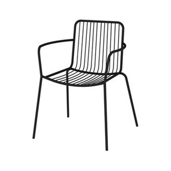 Modern Metal Bistro Table Set in Black 1/3/5 Pieces Dining Table Set for Outside