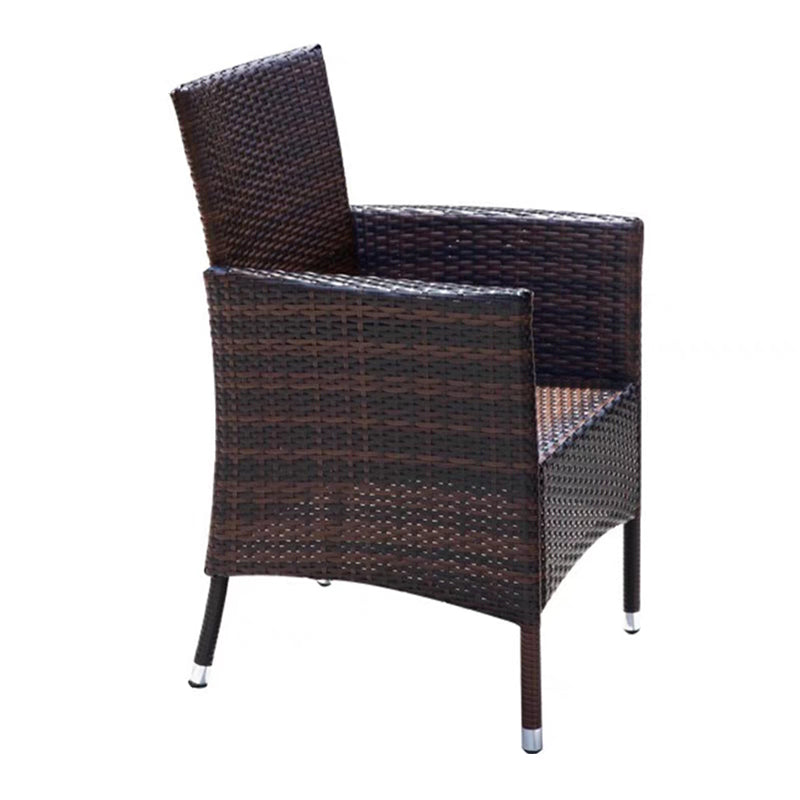 Modern Tempered Glass Outdoor Table Set 1/5/7 Pieces Bistro Table Set with Rat Base