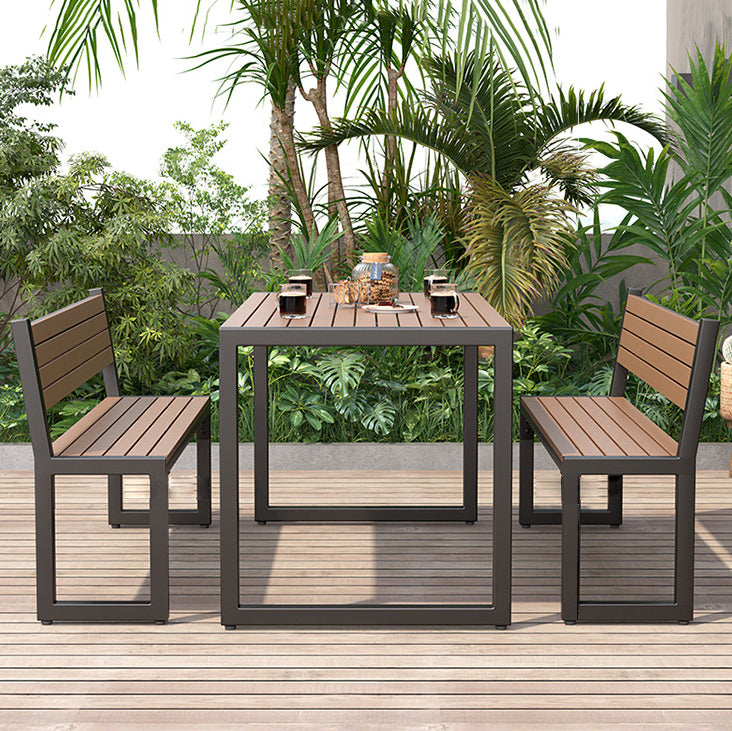 Rectangular Modern Picnic Table 1/3 Pieces Reclaimed Wood Dining Picnic Table