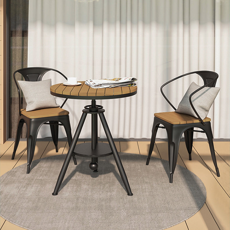 Modern Round Dining Set 1/2/3/5 Pieces Reclaimed Wood Dining Set for Outdoor