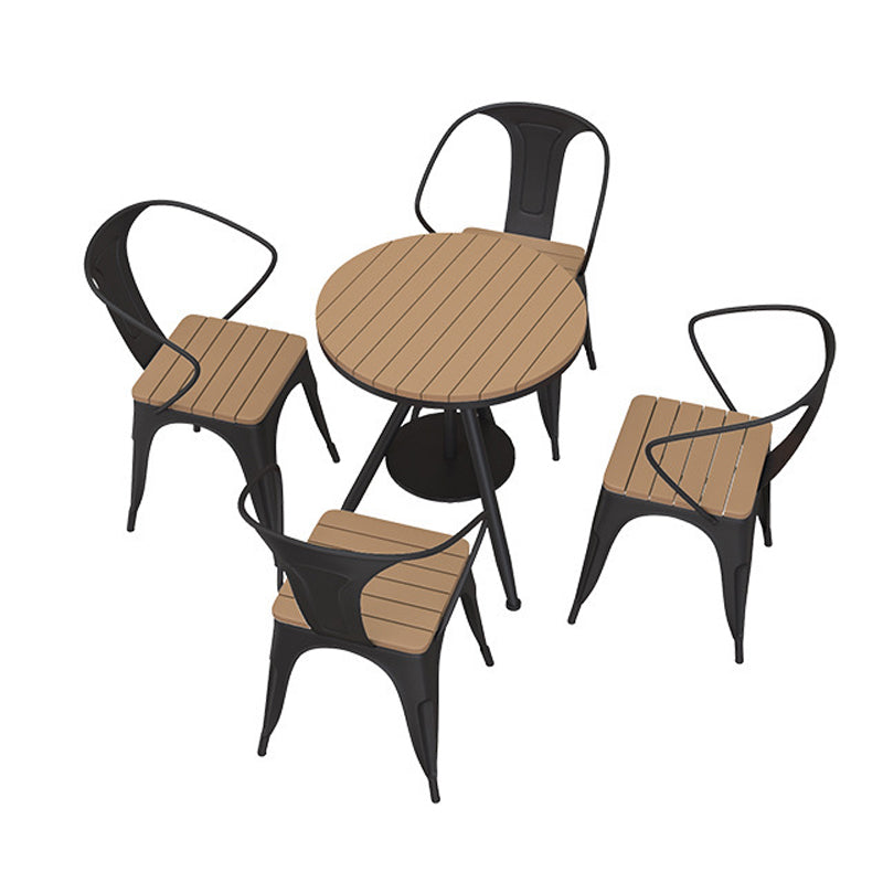 Modern Round Dining Set 1/2/3/5 Pieces Reclaimed Wood Dining Set for Outdoor