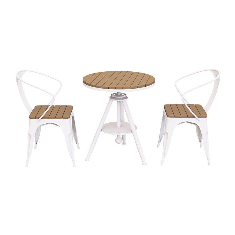 Modern Round Dining Set 1/2/3/5 Pieces Reclaimed Wood Dining Set for Outdoor