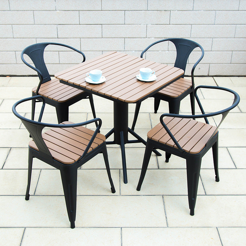 Modern Round Dining Set 1/2/5/7 Pieces Reclaimed Wood Dining Table Set for Outdoor