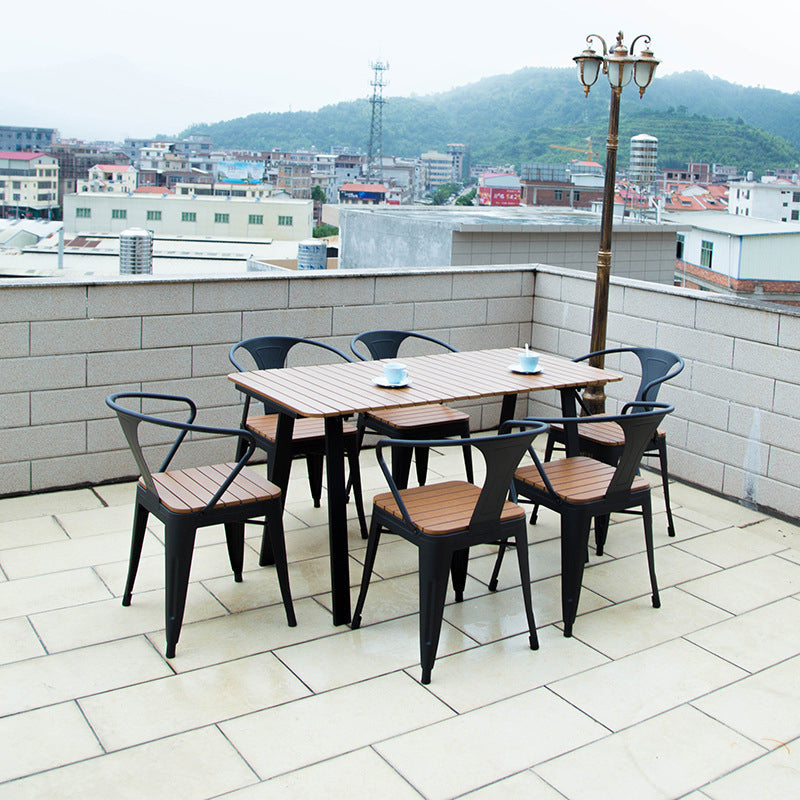 Modern Round Dining Set 1/2/5/7 Pieces Reclaimed Wood Dining Table Set for Outdoor