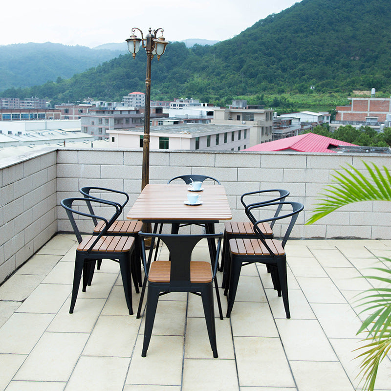 Modern Round Dining Set 1/2/5/7 Pieces Reclaimed Wood Dining Table Set for Outdoor