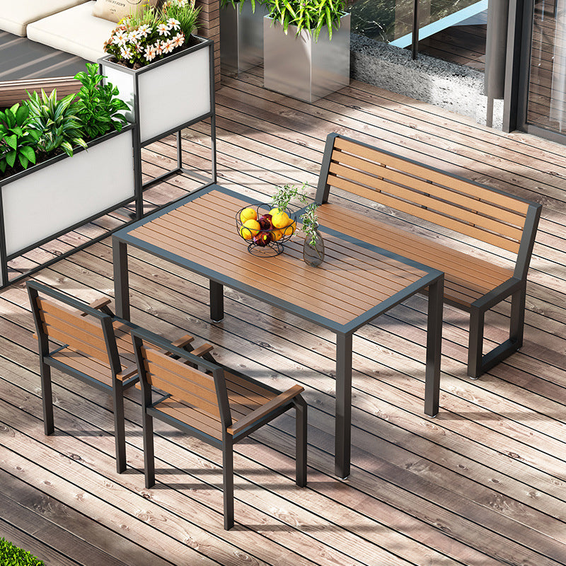 Modern Style 1/2/4 Pieces Rectangular Picnic Table Reclaimed Wood Patio Dining Table