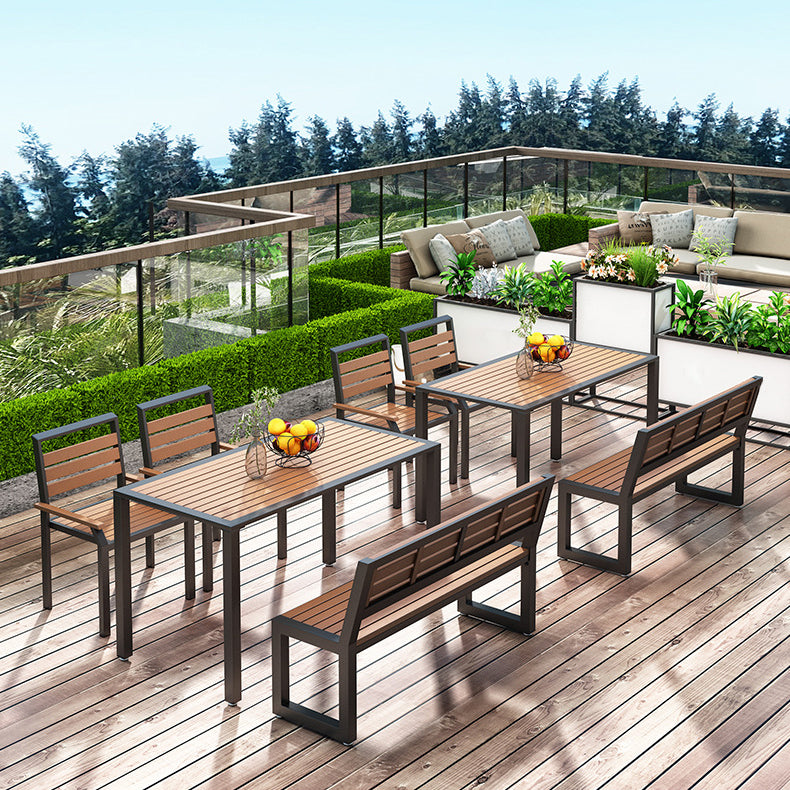 Modern Style 1/2/4 Pieces Rectangular Picnic Table Reclaimed Wood Patio Dining Table