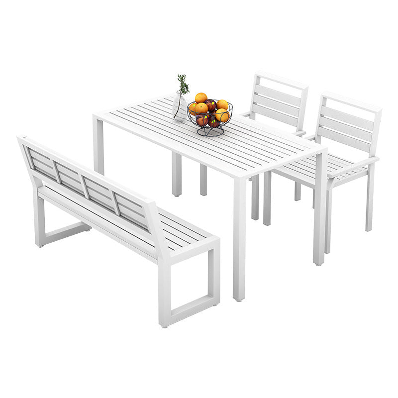 Modern Style 1/2/4 Pieces Rectangular Picnic Table Reclaimed Wood Patio Dining Table
