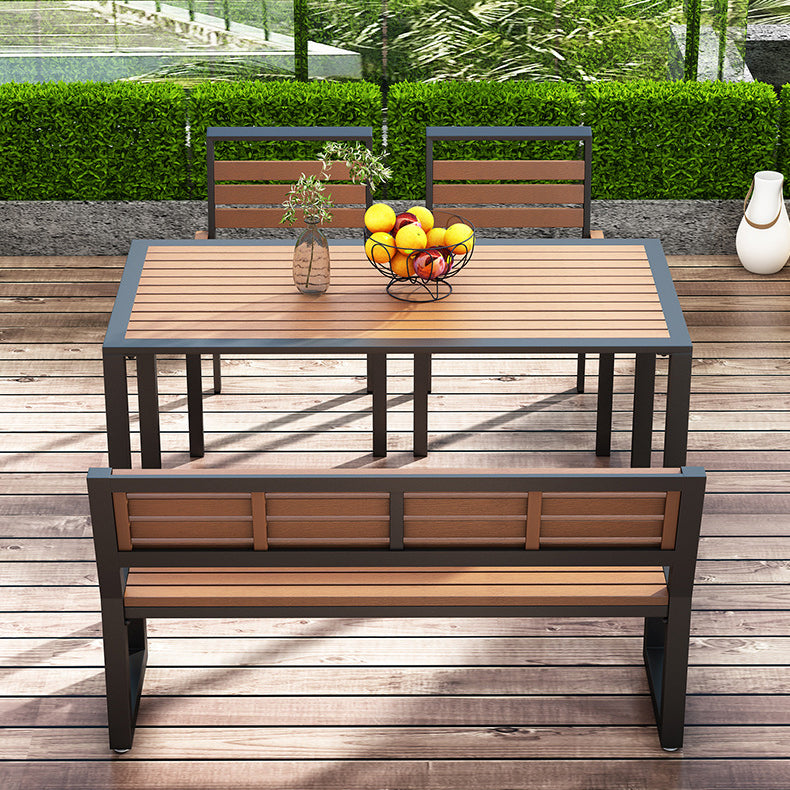 Modern Style 1/2/4 Pieces Rectangular Picnic Table Reclaimed Wood Patio Dining Table