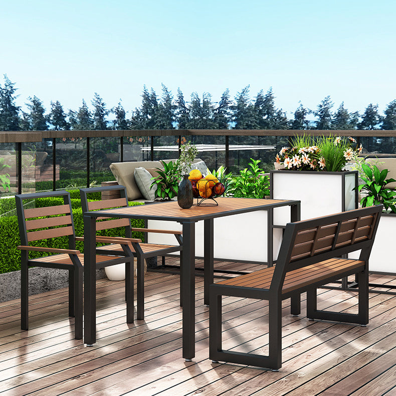 Modern Style 1/2/4 Pieces Rectangular Picnic Table Reclaimed Wood Patio Dining Table