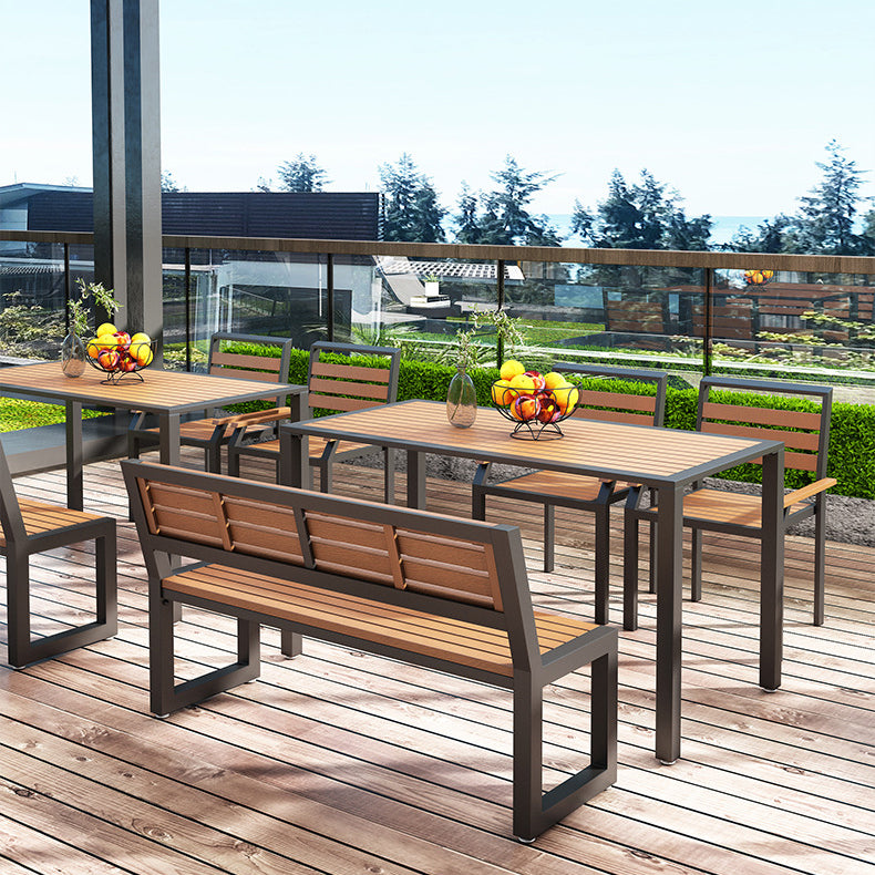 Modern Style 1/2/4 Pieces Rectangular Picnic Table Reclaimed Wood Patio Dining Table