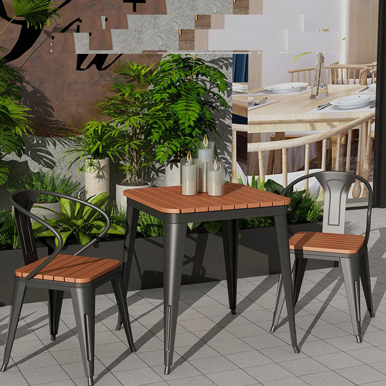 Modern Style Metal Dining Set 1/3/5/7 Pieces Reclaimed Wood Dining Table Set