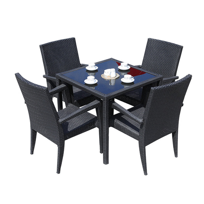Modern Dining Set 1/5 Pieces Glass Dining Table Set for Outdoor