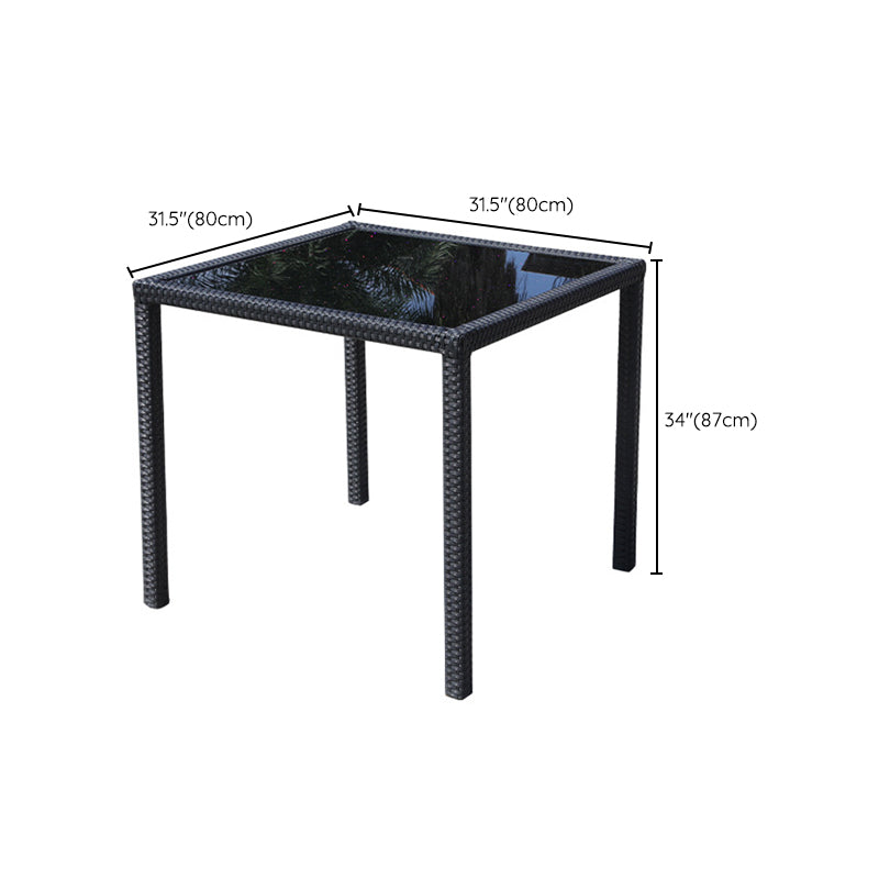 Modern Dining Set 1/5 Pieces Glass Dining Table Set for Outdoor