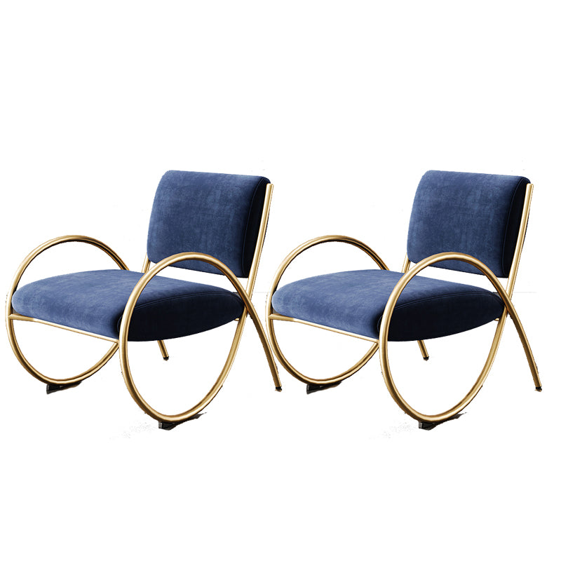 Upholstered Lounge Chair Arms Included Chair with Gold Tone Legs