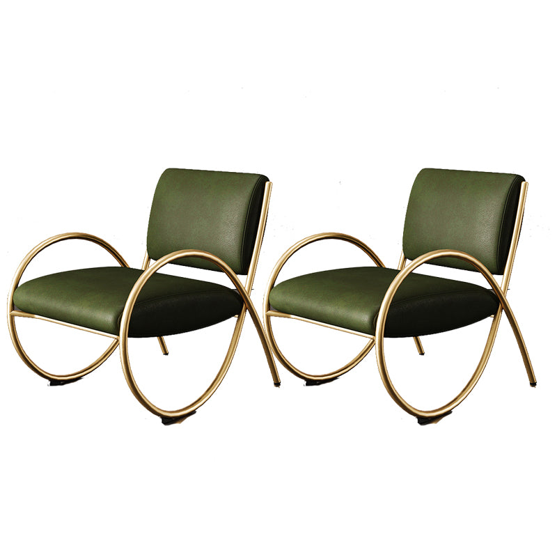 Upholstered Lounge Chair Arms Included Chair with Gold Tone Legs