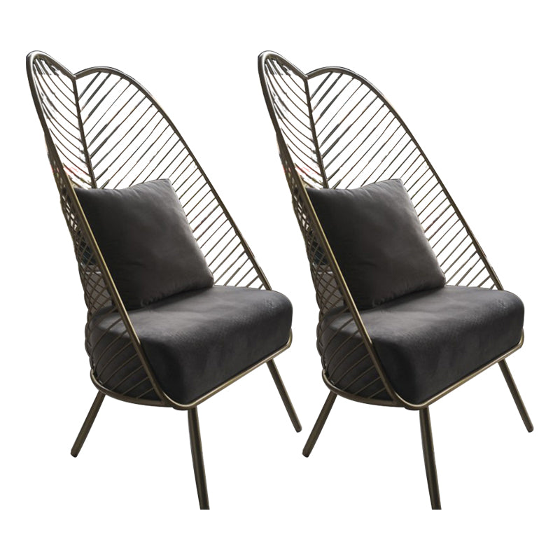 Arms Included Egg Chair Living Room Chair with Gold Tone Legs