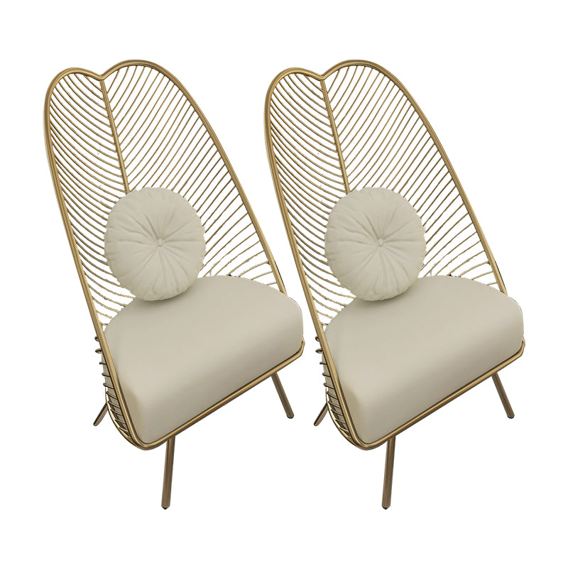 Arms Included Egg Chair Living Room Chair with Gold Tone Legs