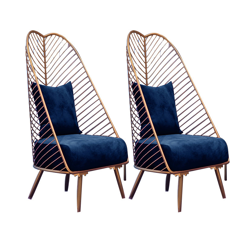 Arms Included Egg Chair Living Room Chair with Gold Tone Legs