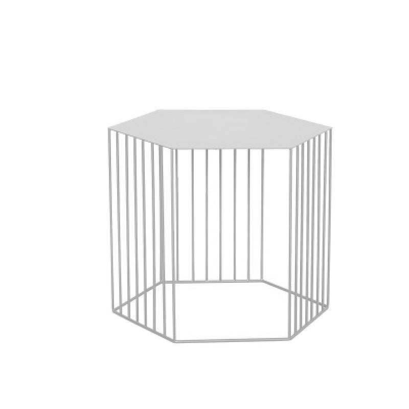 Hexagon Top Side Table Mid-Century Modern Ironcraft Frame End Table