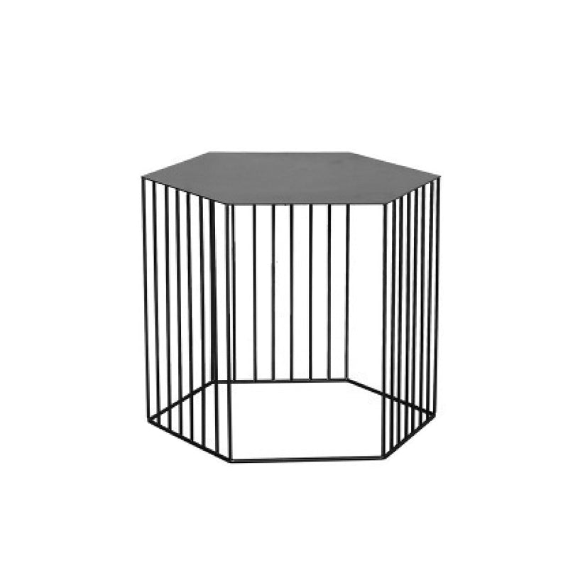 Hexagon Top Side Table Mid-Century Modern Ironcraft Frame End Table