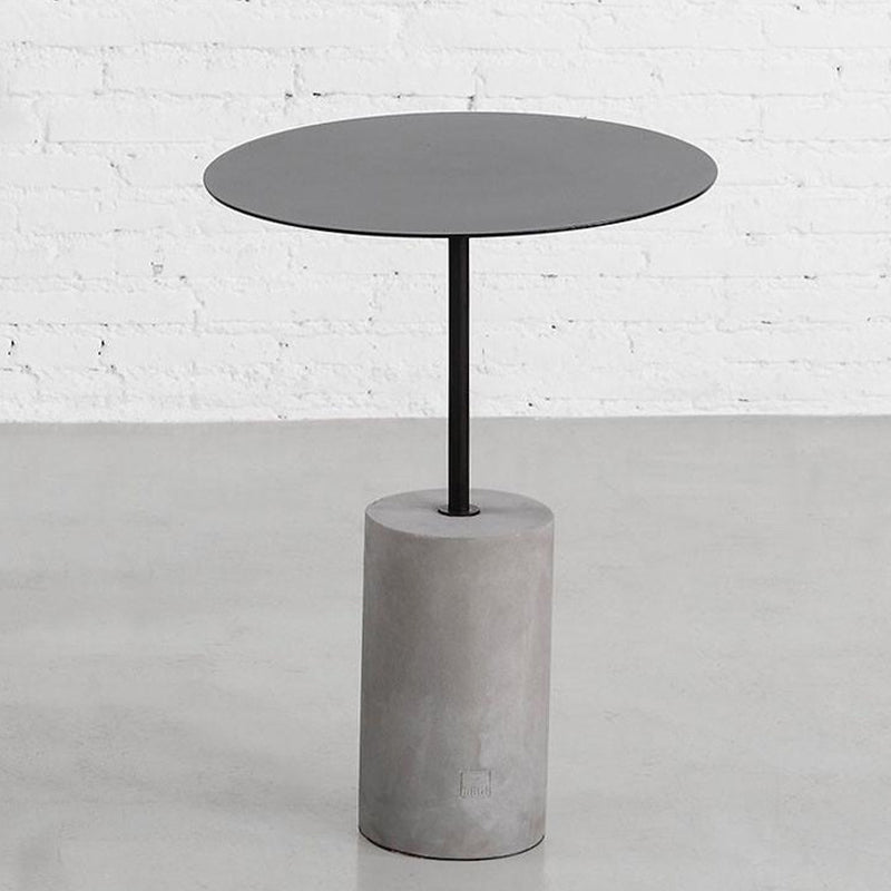 Side Table Metal Pedestal Round Mid-Century Living Room End Table