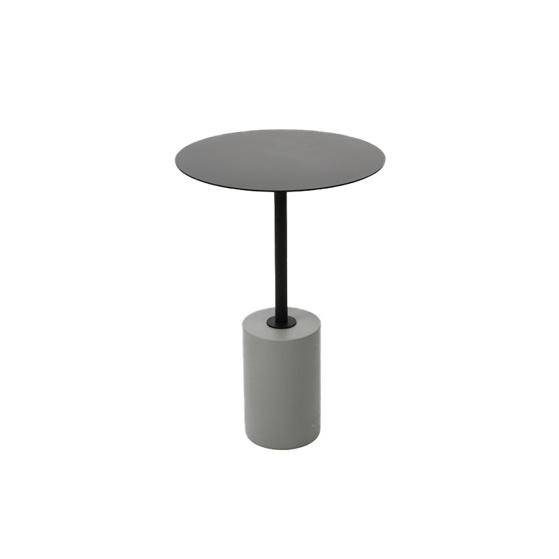 Side Table Metal Pedestal Round Mid-Century Living Room End Table