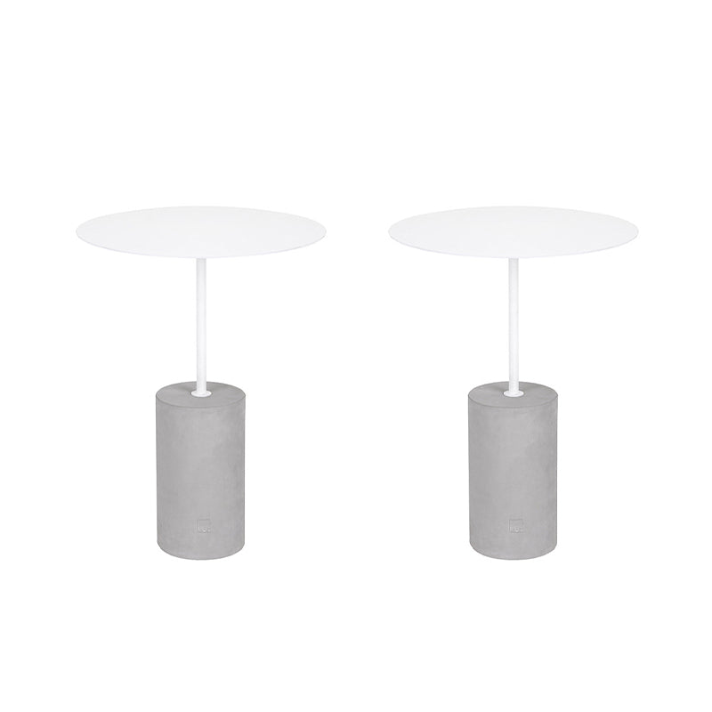 Side Table Metal Pedestal Round Mid-Century Living Room End Table