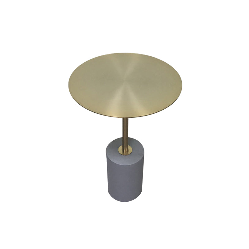 Side Table Metal Pedestal Round Mid-Century Living Room End Table