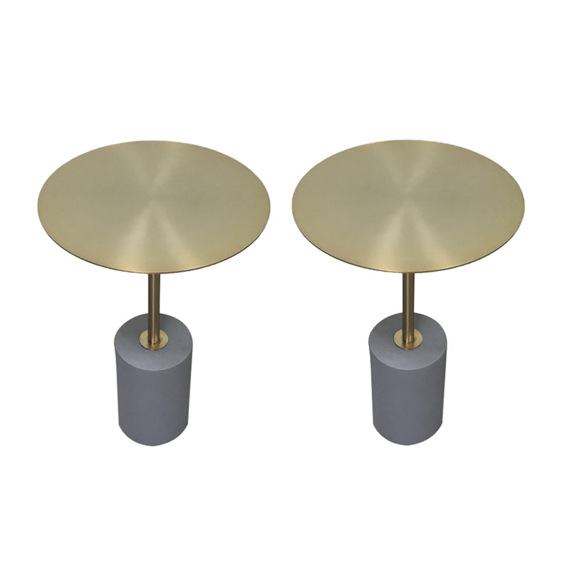 Side Table Metal Pedestal Round Mid-Century Living Room End Table