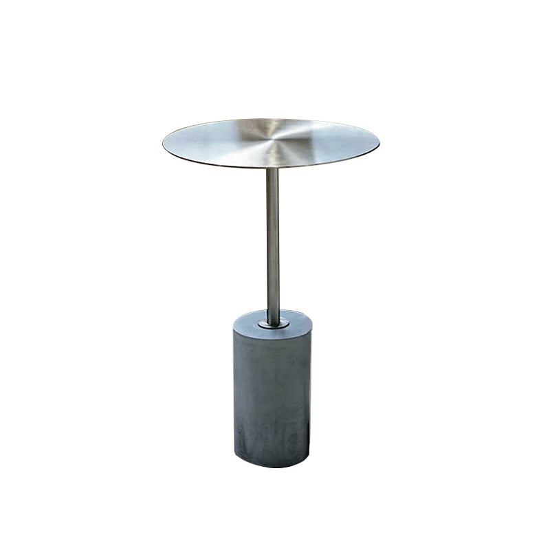 Side Table Metal Pedestal Round Mid-Century Living Room End Table