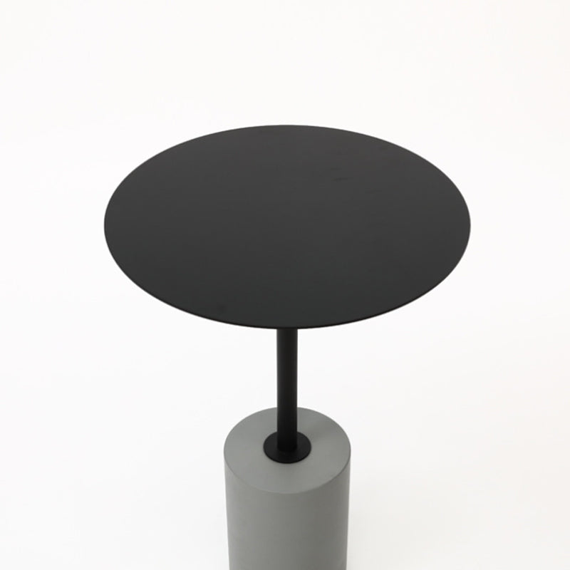 Side Table Metal Pedestal Round Mid-Century Living Room End Table