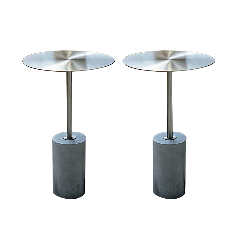 Side Table Metal Pedestal Round Mid-Century Living Room End Table