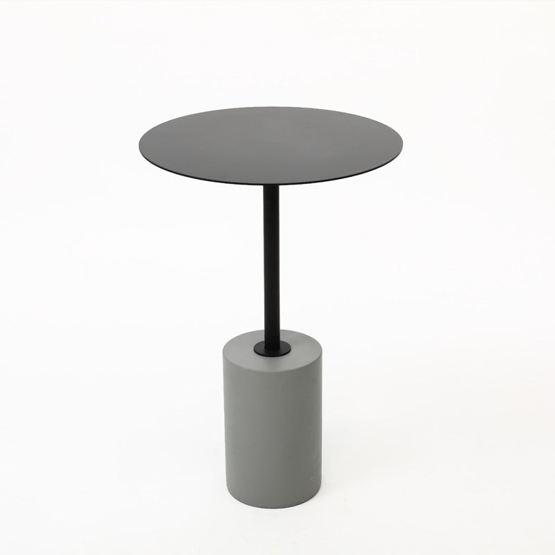 Side Table Metal Pedestal Round Mid-Century Living Room End Table