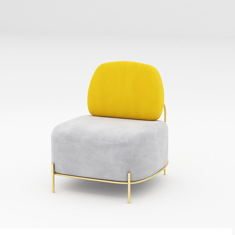 Contemporary Grey Sofa with Golden Frame and Armless Standard Sofa