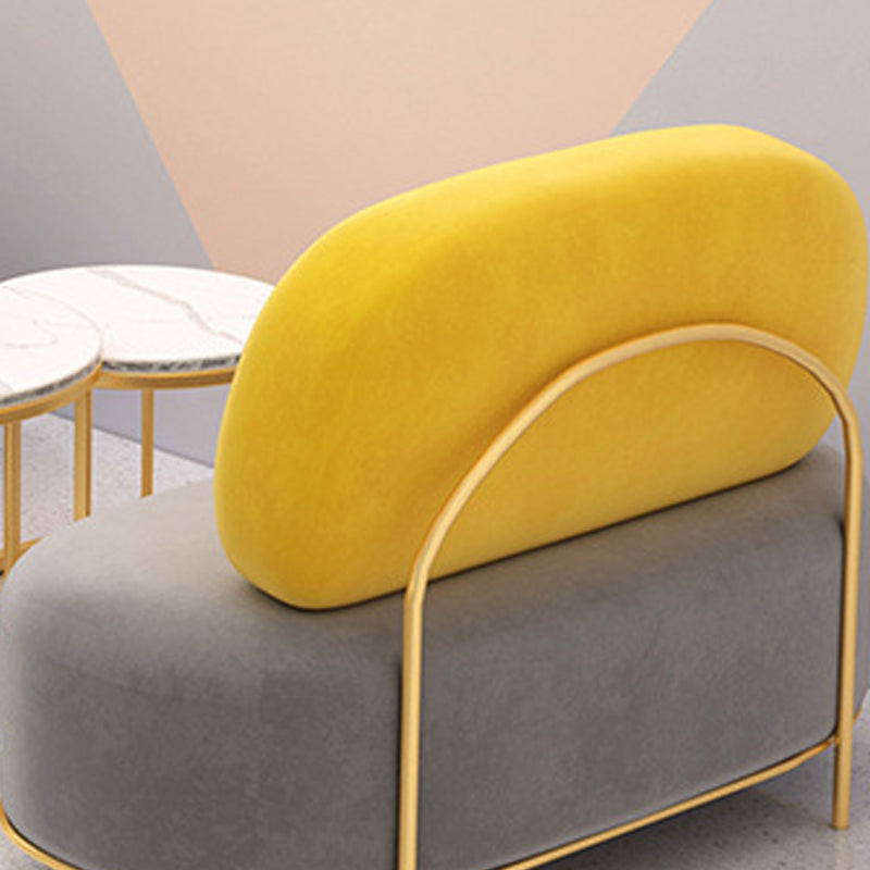 Contemporary Grey Sofa with Golden Frame and Armless Standard Sofa