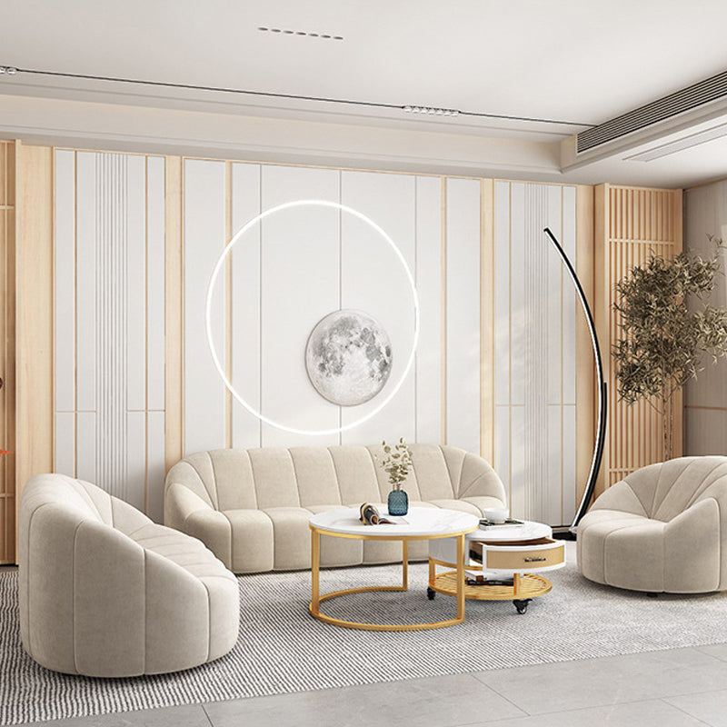 Contemporary Sloped Arms Sofa with Tight Back for Living Room