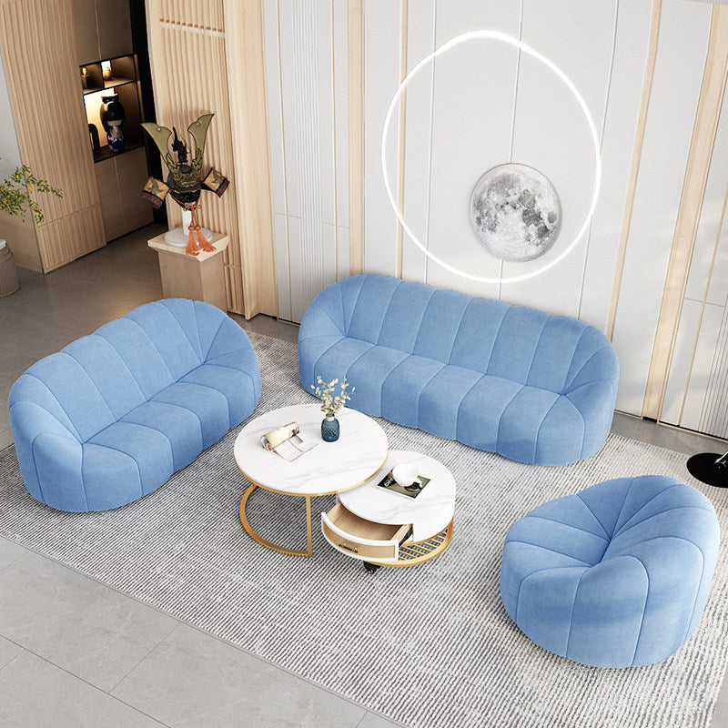 Contemporary Sloped Arms Sofa with Tight Back for Living Room