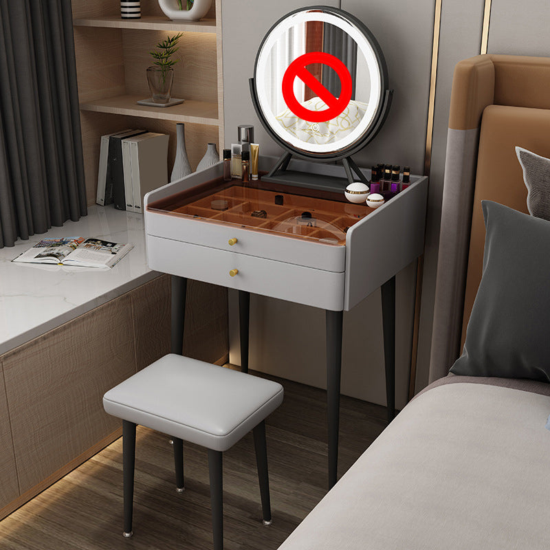 Contemporary Vanity Tables with Drawers, Glass Top Vanity Dressing Table