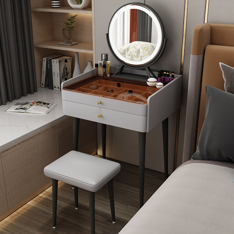 Contemporary Vanity Tables with Drawers, Glass Top Vanity Dressing Table