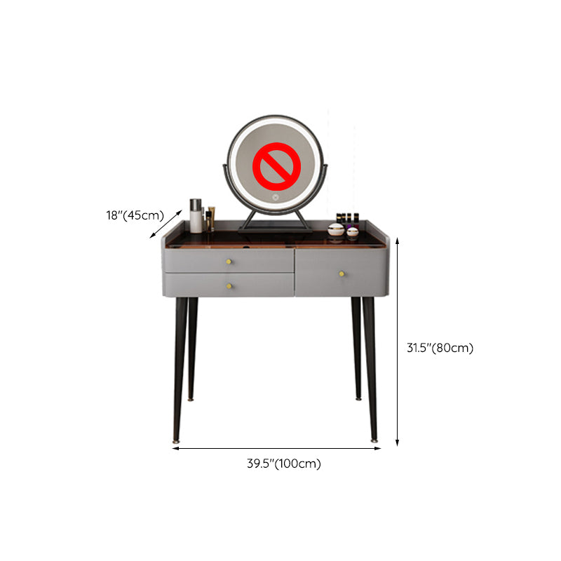 Contemporary Vanity Tables with Drawers, Glass Top Vanity Dressing Table