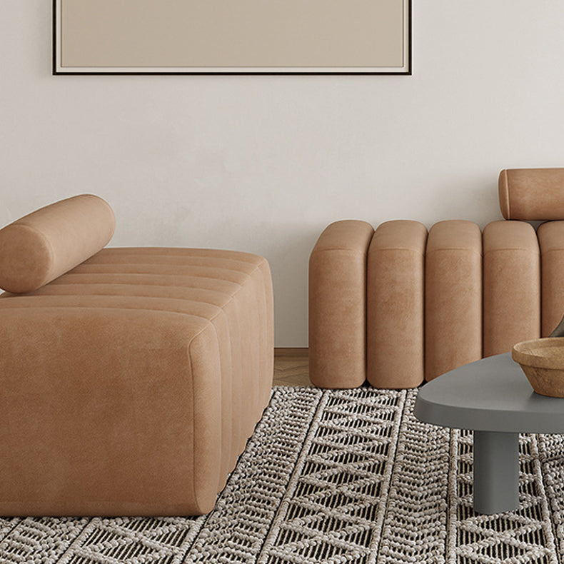 Contemporary Solid Color Velvet / Wool Armless Sofa for Living Room
