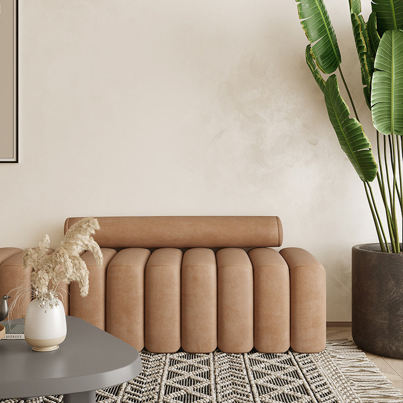 Contemporary Solid Color Velvet / Wool Armless Sofa for Living Room