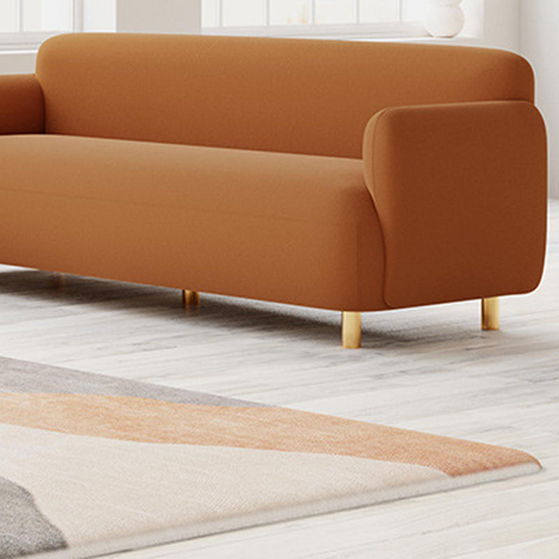 Faux Leather Sofa 27.55" H Recessed Arm Sofa for Living Room