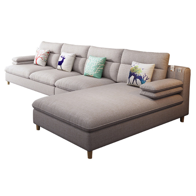 Pillow Top Arm Sectional Modern Linen 4-seat 125.98" Wide Sectional