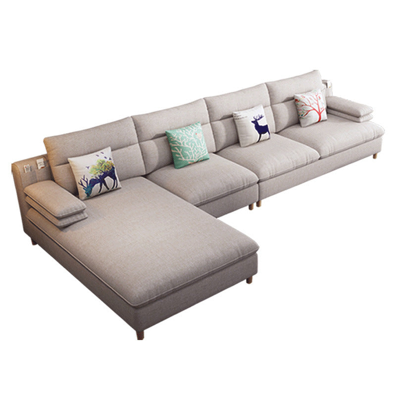 Pillow Top Arm Sectional Modern Linen 4-seat 125.98" Wide Sectional