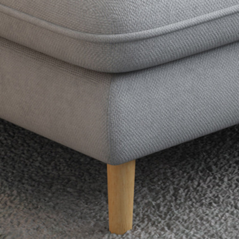 Flared Arm Sectional Sofa Modern 4-seater Fabric Sectional in Grey